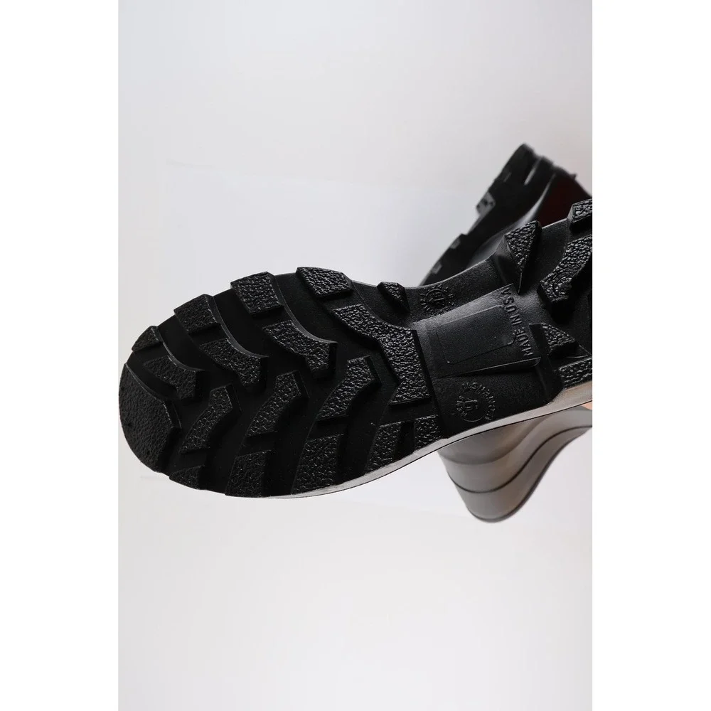 Unbranded Rain Boots Rubber Waterproof Lug Sole Black Size 10 NWT